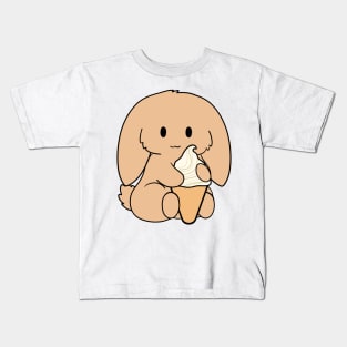 Tan Bunny Ice Cream Kids T-Shirt